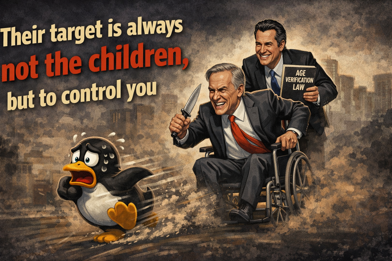 Newsom and Abbott chasing Tux
