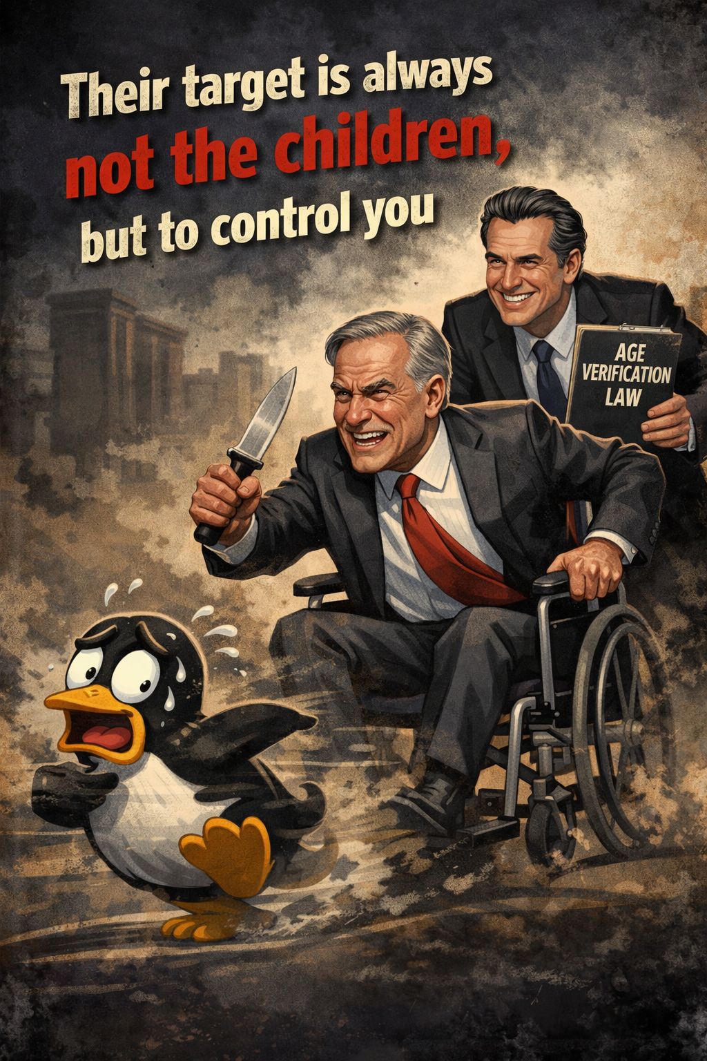 Newsom and Abbott chasing Tux